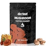 Mushroom Coffee - Pilzkaffee,über 6 Pilze mit Löwenmähne,Shiitake,Chaga,Reishi,Cordyceps,mehr,mit Adaptogenen & Probiotika,Instant-Arabica-Kaffee,Veganes Pilzkaffeepulver,Mushrooms Pulver Bio 180g