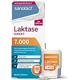 sanotact Laktase 7.000 Direkt • 90 Mini-Laktose Tabletten mit Sofortwirkung + hochdosiert • Bei Laktoseintoleranz + Milchunverträglichkeit