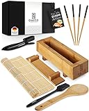 DAITO DESIGN Sushi Maker inkl. Sushi Zubehör | Aus beschichtetem Bambus | Sushi Set zum selber machen für eine kreative Zubereitung deiner Sushi Rollen | Für Anfänger und Fortgeschrittene.
